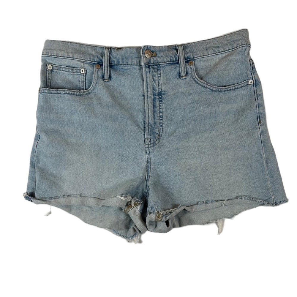 Madewell The Perfect Jean Short‎ Light Wash Distressed Raw Hem Women's Size 32